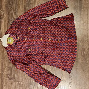 ❤️ ELIZABETH MCKAY SILK TWILL BUTTON DOWN SHIRT / TOP, 4